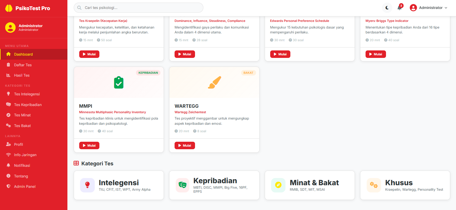 BKK SMK Pro - Bursa Kerja & Psikotes