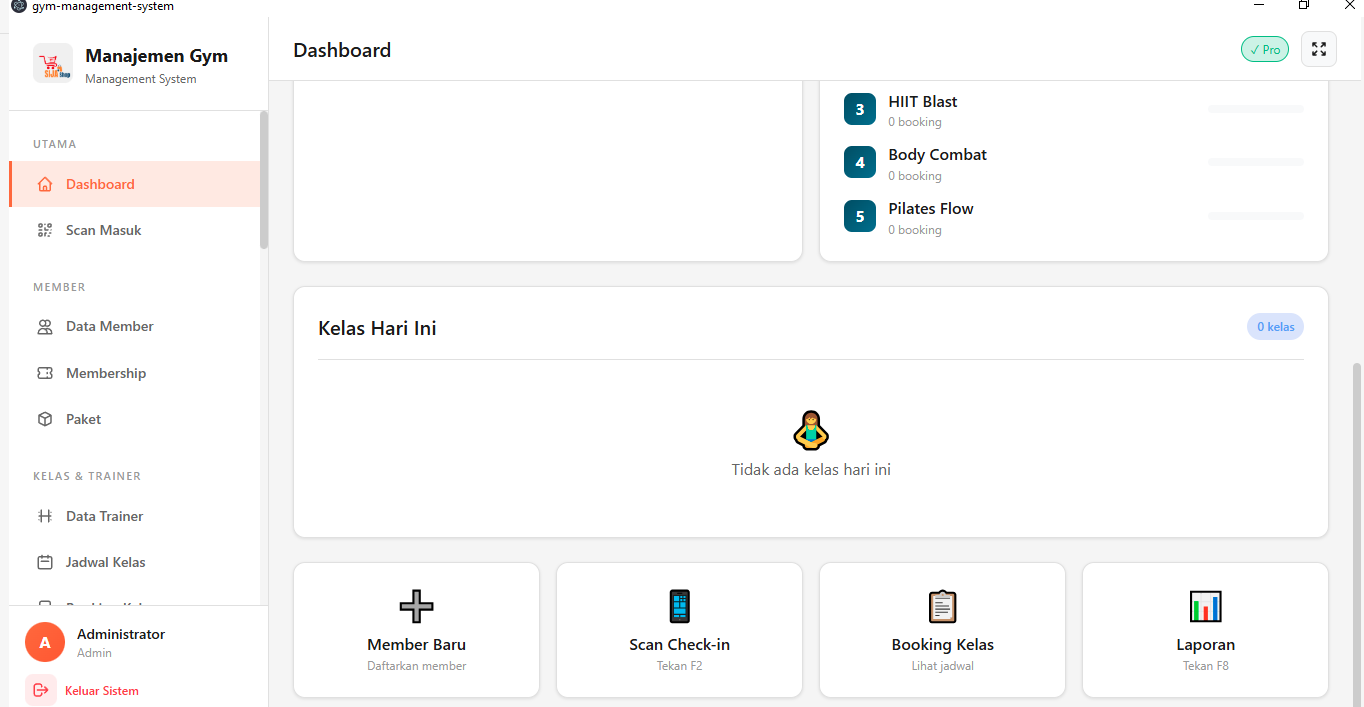 GymApp Pro - Manajemen Gym & Fitness